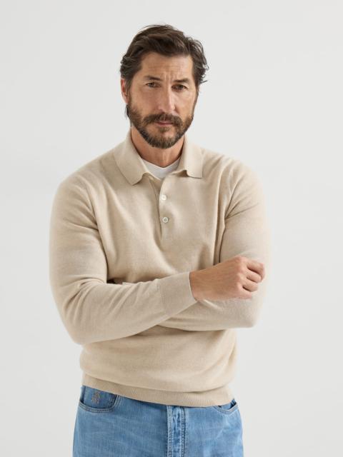 Cashmere knit polo shirt