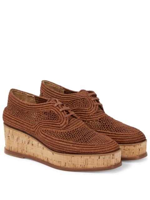 x Clergerie Harold woven raffia platform Derby shoes
