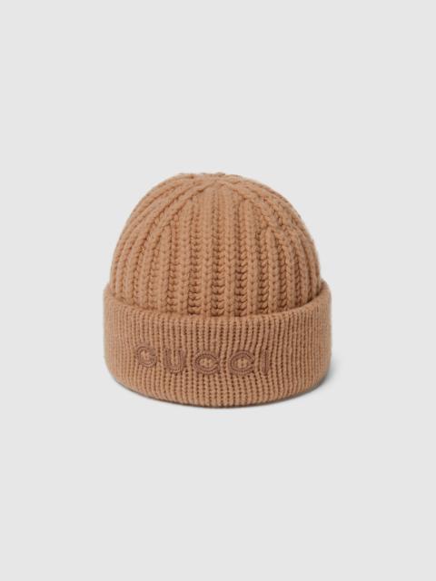 Wool cashmere hat with embroidery