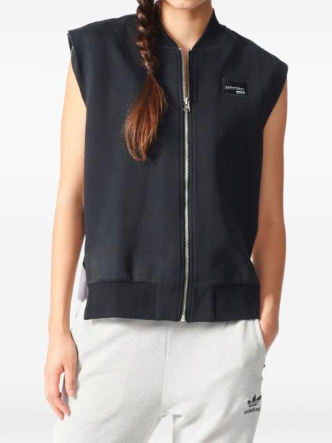 diagonal-panel zip vest