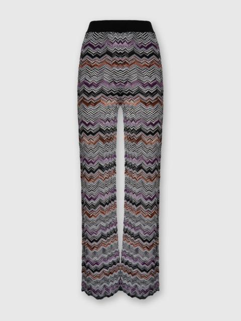 Straight Long Pants in English Rib Knit