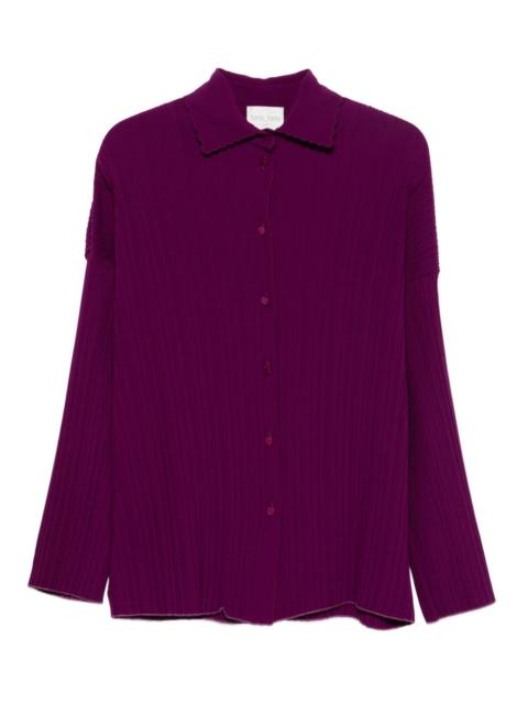 ribbed button-front shirt