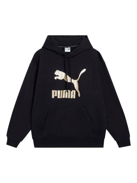 PUMA Classics Metallic Regular Fit Hoodie 'Black' 537678-01