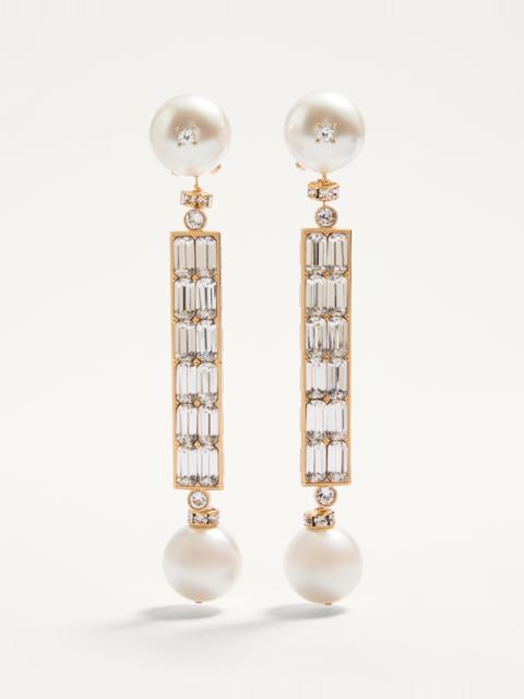 SAN FIN METAL EARRINGS WITH SWAROVSKI® CRYSTALS AND PEARLS