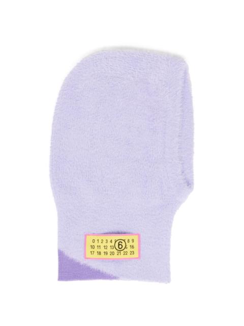 Numbers-motif textured balaclava