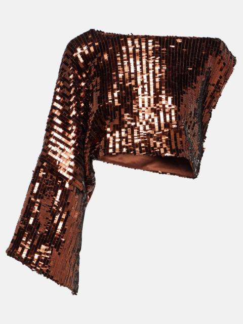 Eric sequined one-shoulder top