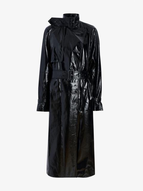 Sabina Coat in Lacquered Leather