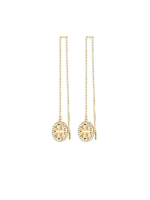 pavé threader earrings