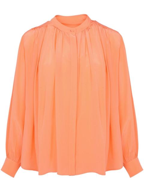 pleated silk shirt