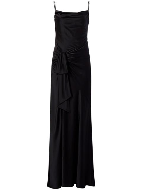 side slit silk dress