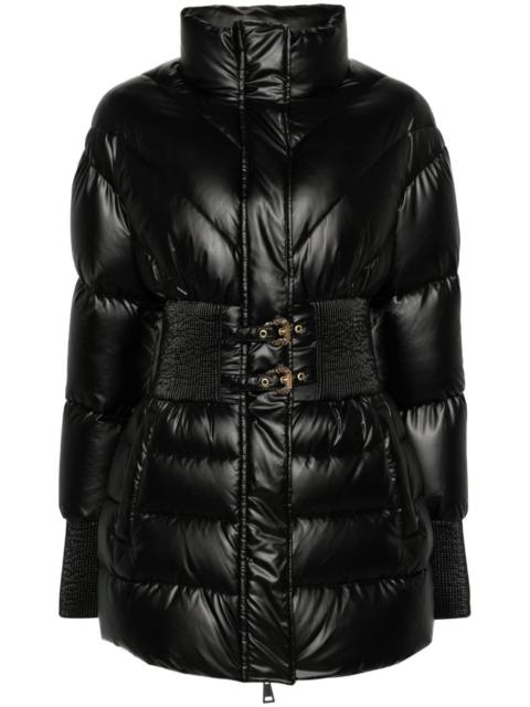 Baroque-buckle padded jacket