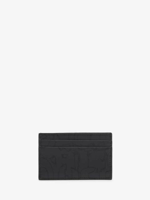 Men's McQueen Graffiti Card Holder in Black