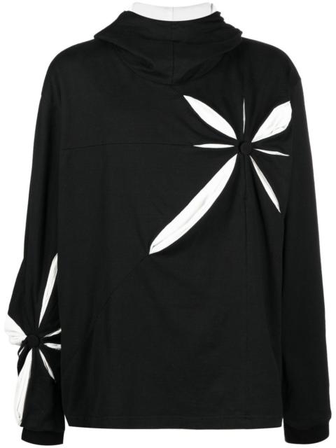 origami-pattern cotton hoodie