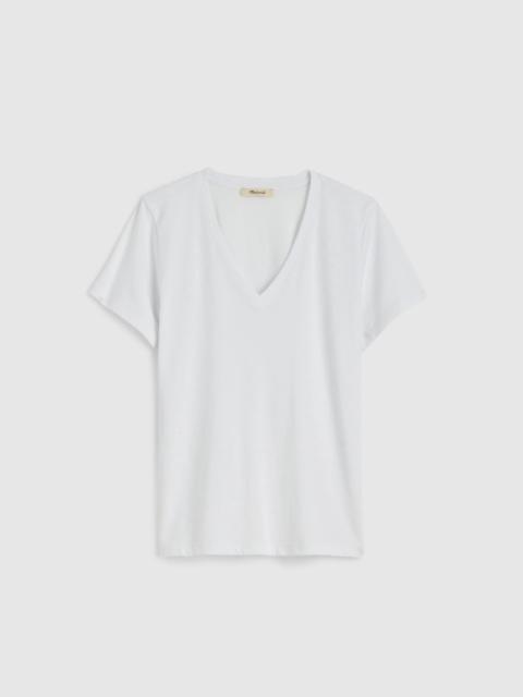 The Easy Crop V-Neck Tee in Soft Slub