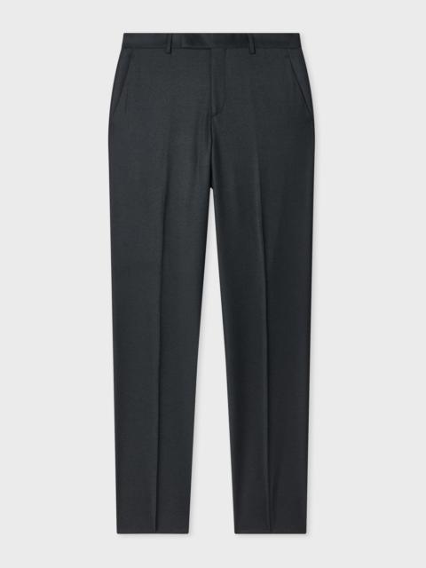 Dark Petrol Overdyed Wool-Cashmere Flannel Trousers