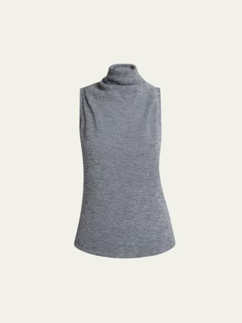 Cynthia Wool Jersey Sleeveless Turtleneck