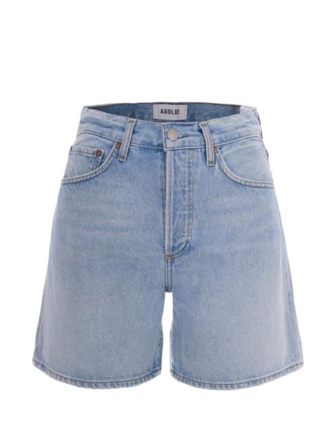 high-waisted denim shorts