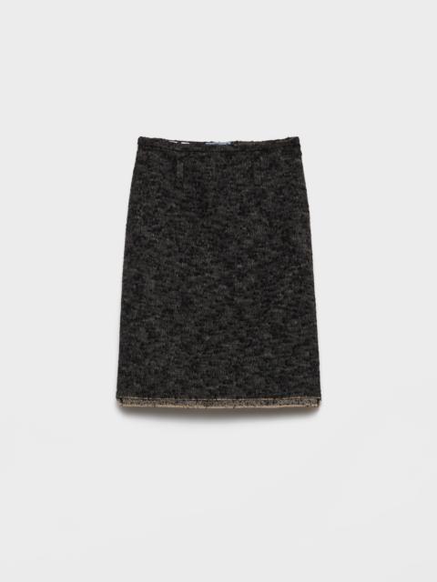 Double tweed midi-skirt