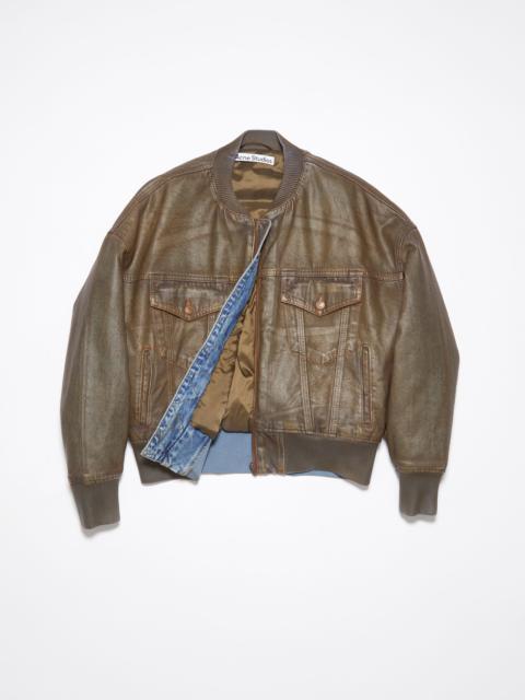 Dyed denim bomber jacket - Blue/beige