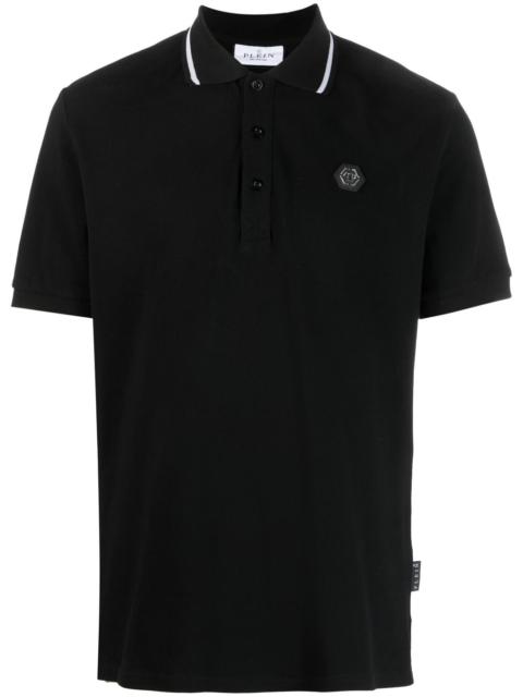 skull-pattern polo shirt