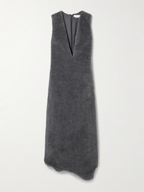 Orstone Asymmetric Wool, Silk And Cashmere-blend Maxi Dress