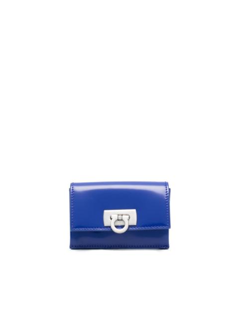 logo-plaque leather wallet