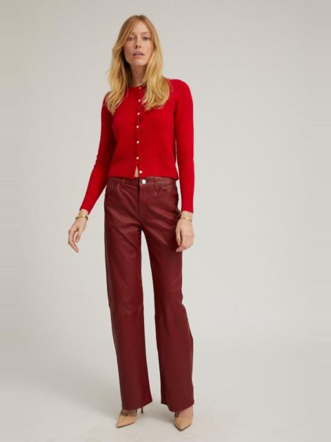 CHERRY LEATHER CARPENTER PANTS