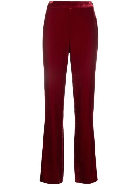 velvet high-waisted trousers