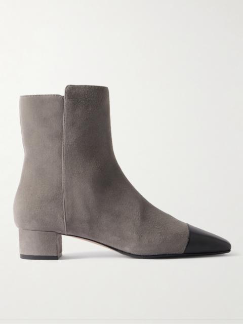French Flirt 35 Leather-trimmed Suede Ankle Boots