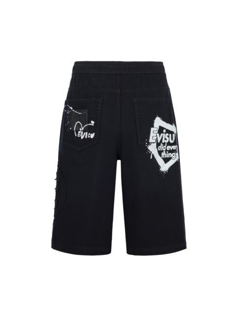 Kamon Appliqué Fashion Fit Denim Shorts