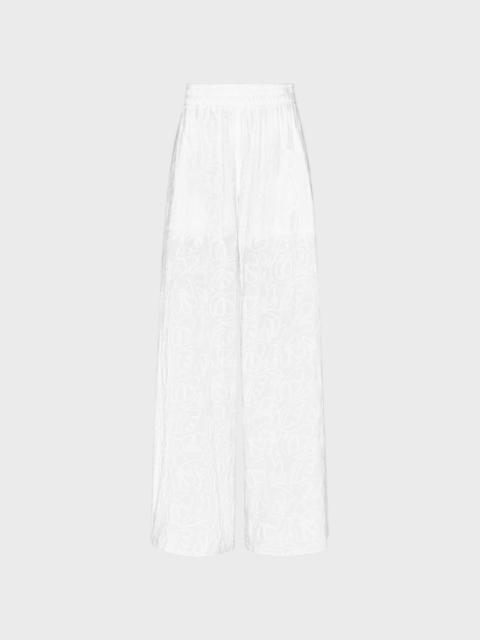 WOMEN VISCOSE ELASTIC WAIST PANTS SEASHELLS