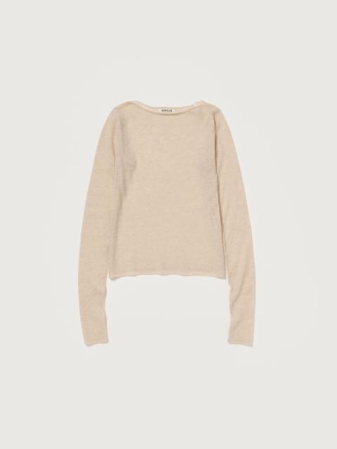 SHEER CASHMERE KNIT BOAT NECK P/O
