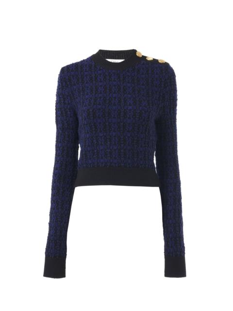 BOXY MOCK-NECK SWEATER IN A WOOL & SILK KNIT