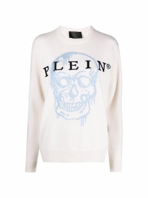 skull-intarsia jumper