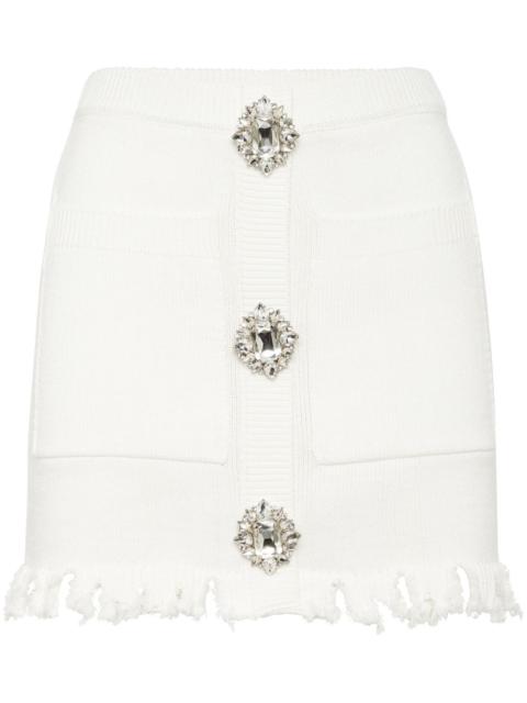 crystal-embellished cotton mini skirt