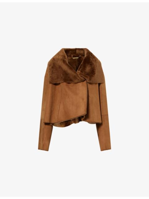Cascade Draped Shearling Jacket