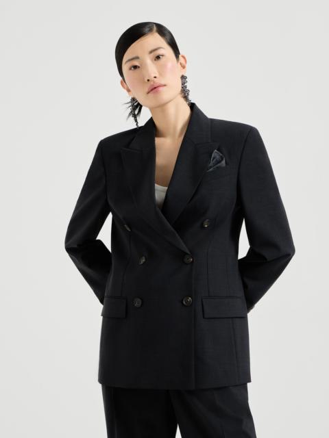 Tropical luxury wool blazer with monili
