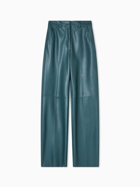 GLOVE-QUALITY LAMBSKIN NAPPA LEATHER PALAZZO TROUSERS
