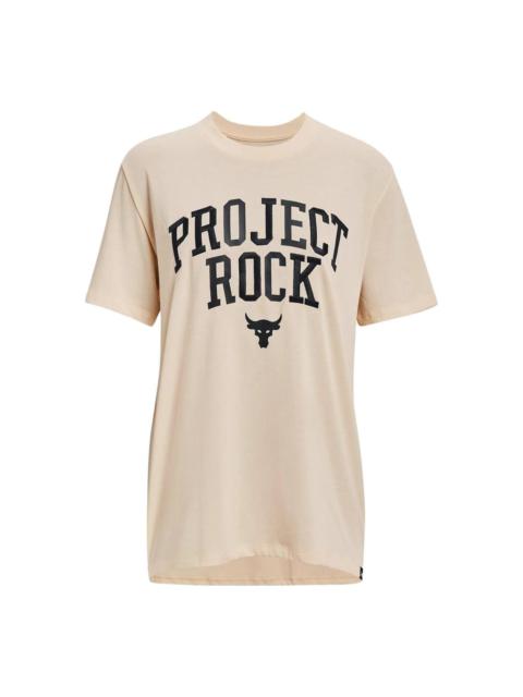 (WMNS) Under Armour Project Rock Heavyweight Campus T-Shirt 'Peach Puff' 1377449-804