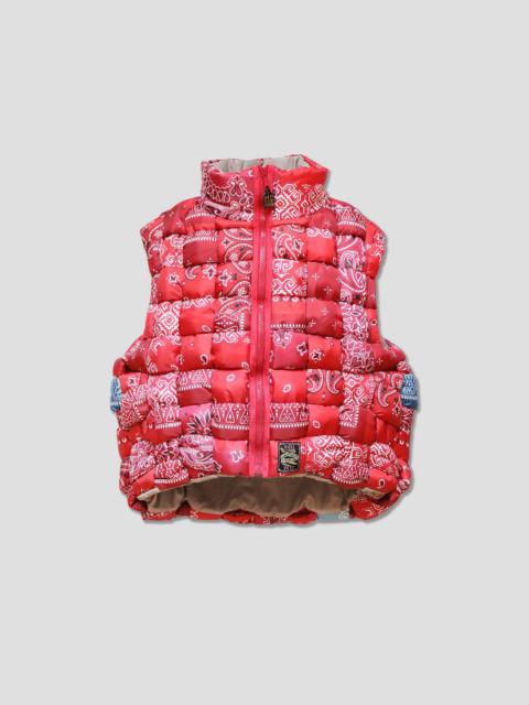BANDANA PRINT NYLON KEEL WEAVING VEST - RED