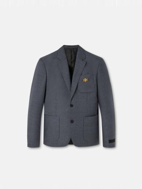 Micro-Checked Wool Blazer
