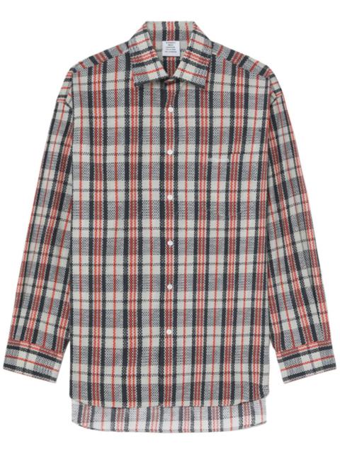 plaid-checked cotton shirt