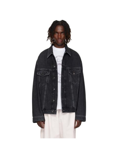 Black Relaxed-Fit Denim Jacket