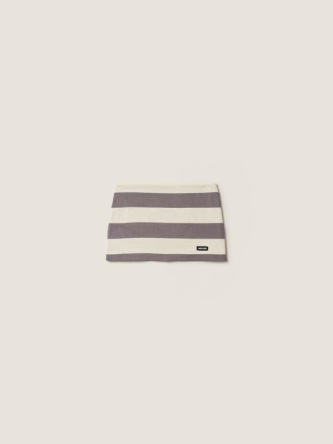 Striped jersey miniskirt