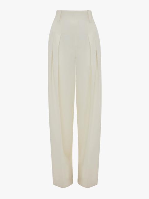 High Waisted Cinched Trouser In Ivory