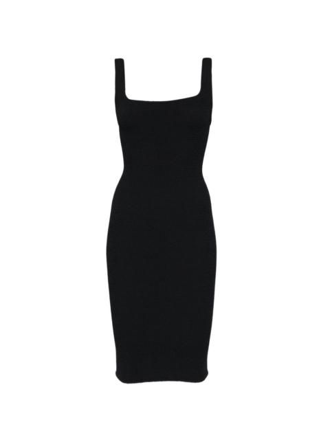 square-neck midi dress