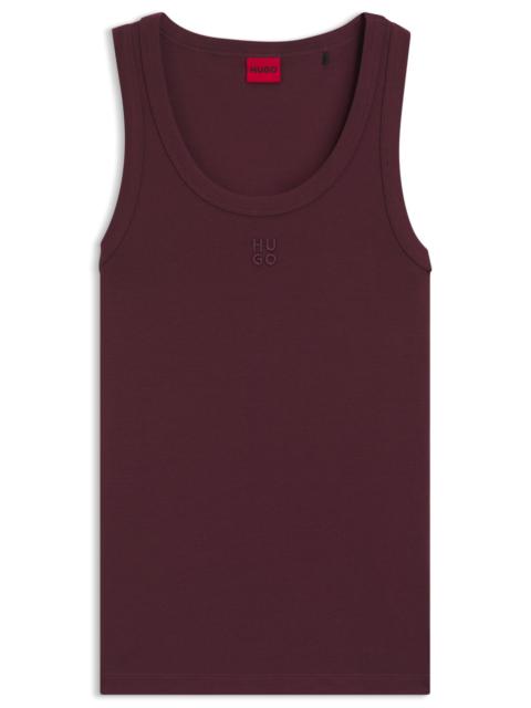 COTTON-BLEND TANK TOP WITH STACKED-LOGO EMBROIDERY