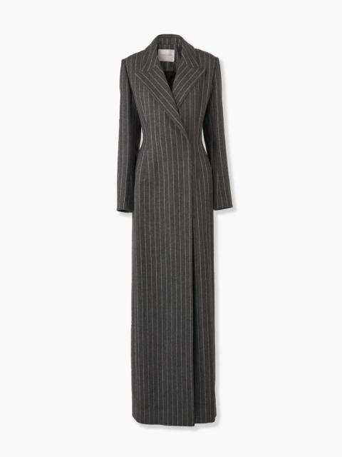 Peak Lapel Pinstripe Coat