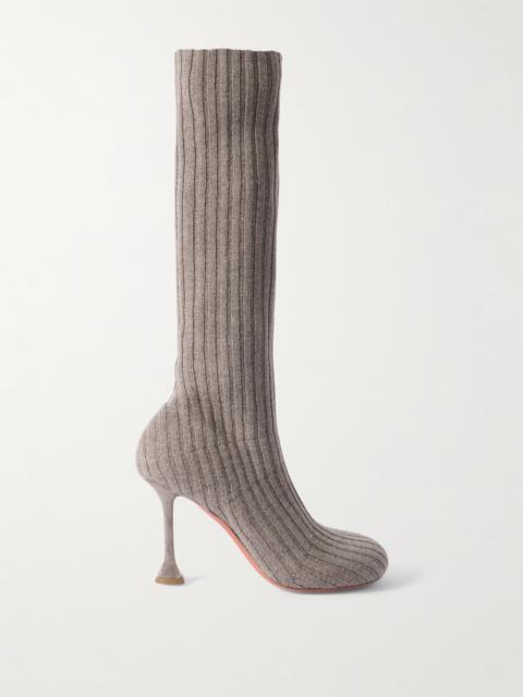 Veneda Ribbed Stretch-knit Sock Boots