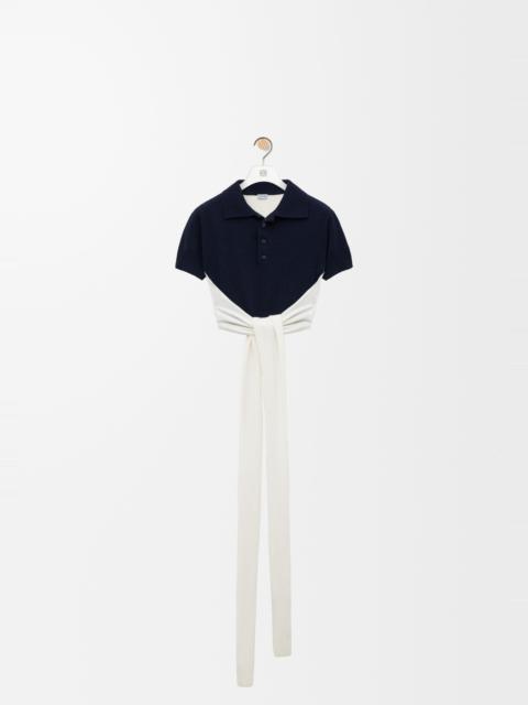 Polo sweater in wool and cashmere